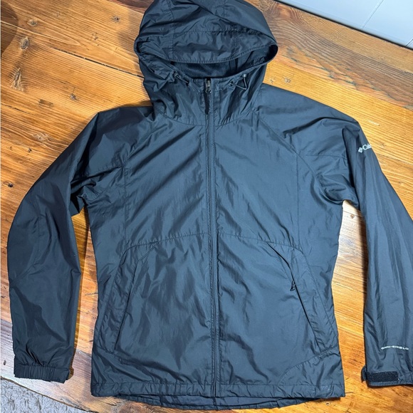 Columbia Men's Black Hooded Windbreaker Size Medium - Picture 3 of 14